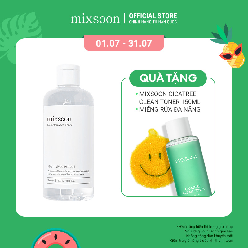 Nước hoa hồng phục hồi da thâm, sạm, làm sáng da Mixsoon Galactomyces Toner 300ml