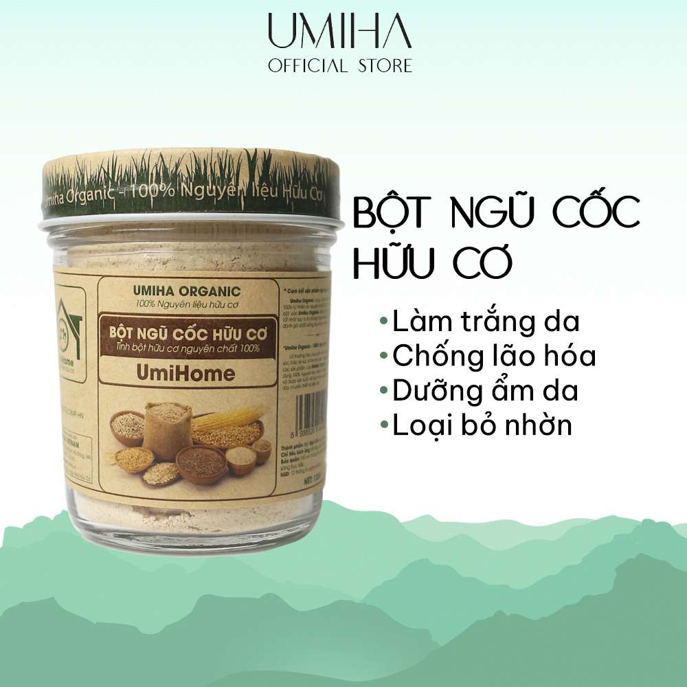 Bột Ngũ Cốc dưỡng da hữu cơ UMIHOME nguyên chất 135G | Dùng đắp mặt nạ làm trắng, chống lão hóa da hiệu quả