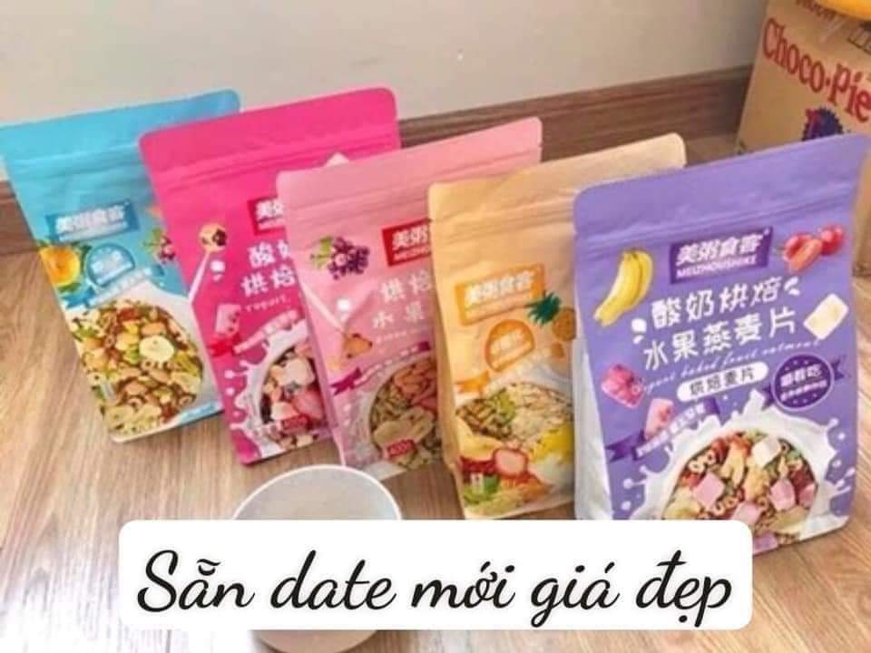 [GIẢM CÂN] Ngũ cốc sữa chua mix hạt, hoa quả YOGURT FRUIT OATMEAL gói hồng 400g - Đài Loan (loại có thêm cục sữa chua)