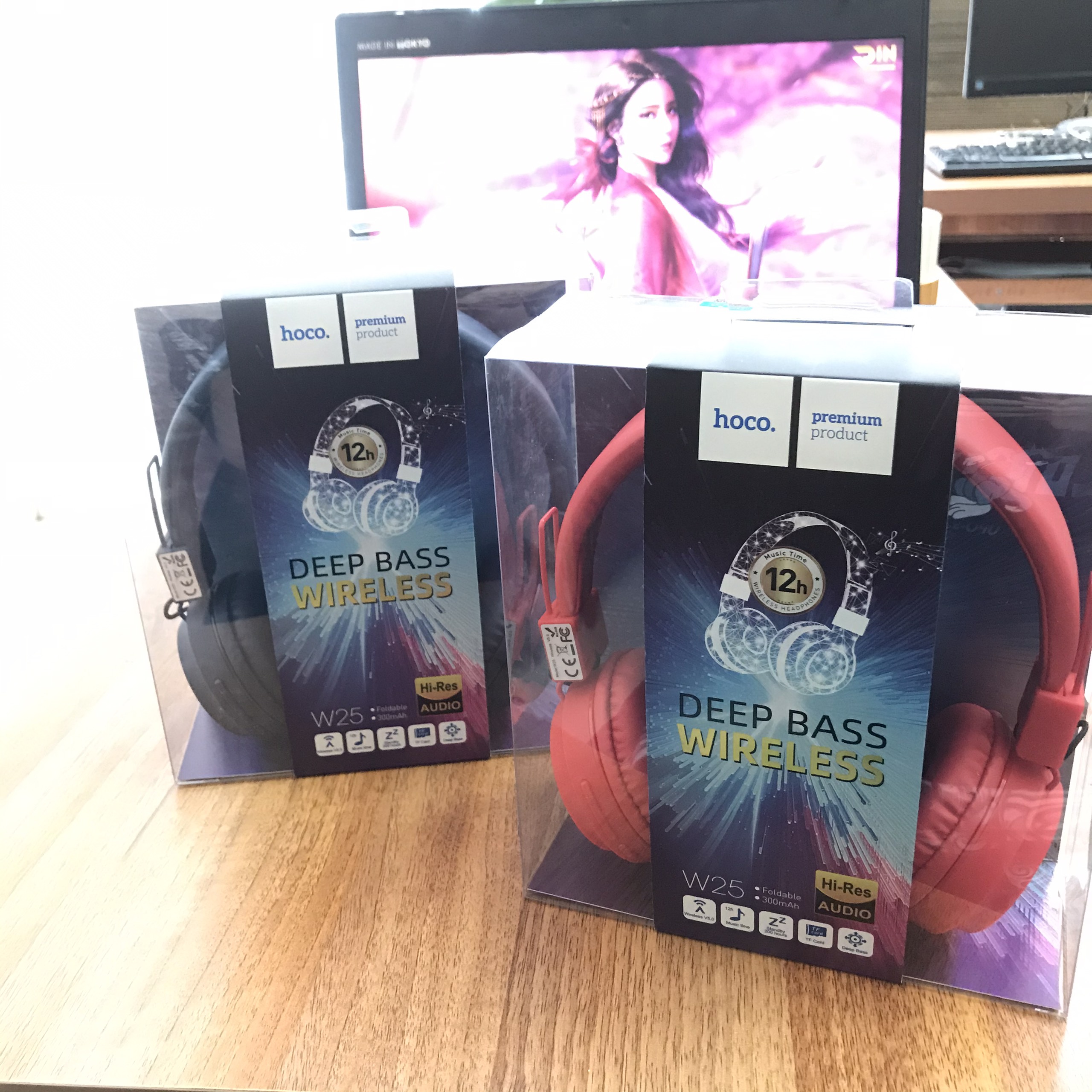 Tai ko dây headphone bluetooth hoco w25 promise hàng chính hãng