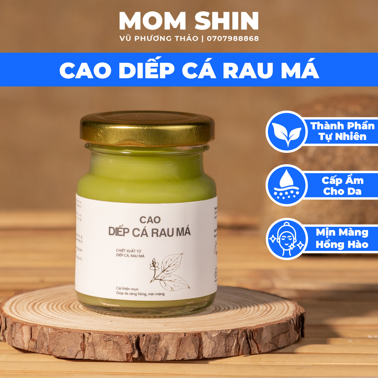 Cao diếp ca mom shin 70g | mặt nạ diếp cá & rau má | trắng da giảm mụn | vũ phương thảo mom shin | shop mẹ thảo | ở cữ mẹ shin