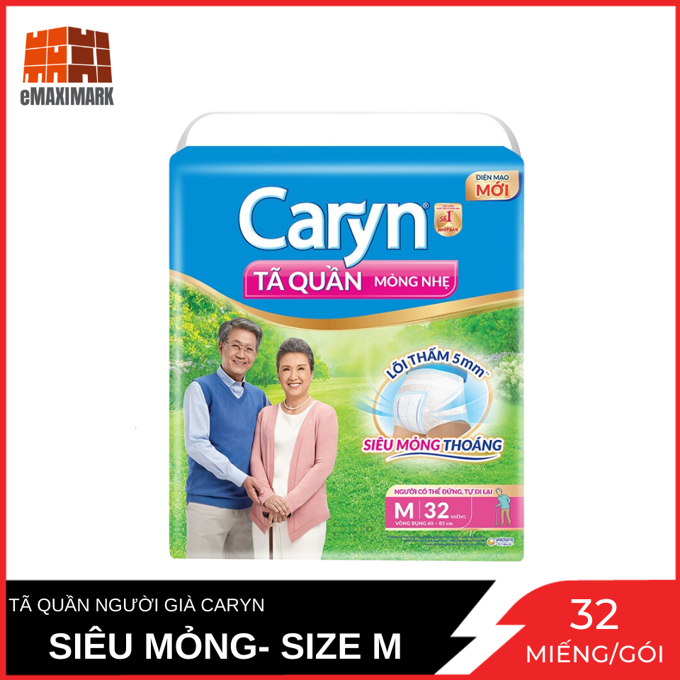 Tã quần người già caryn size m gói 32 miếng