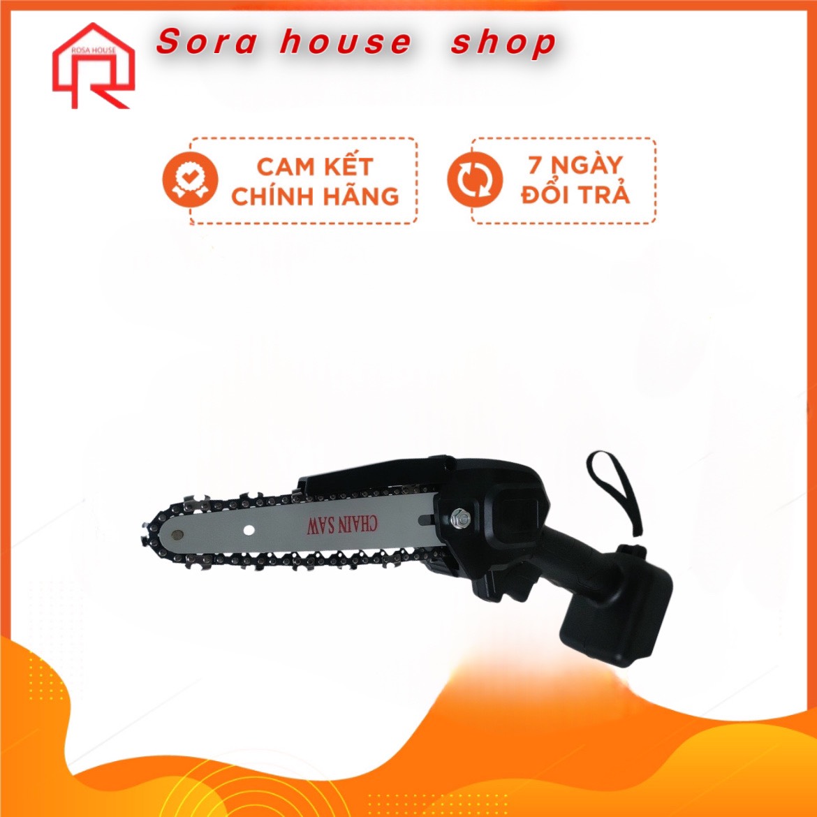 Máy cưa xích mini chạy pin cầm tay 6 Inch- Máy cưa cành cây chạy pin