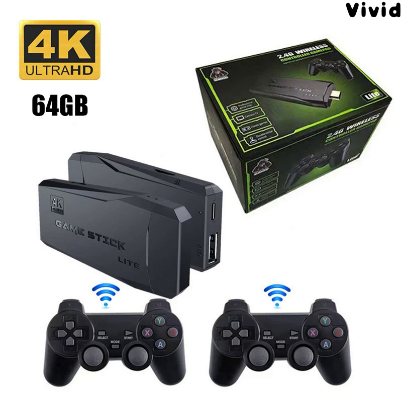[Brand-New]M8 Portable Game Console 64G Built-In 20000 Games R Handheld Game Console Wireless Controller Game Stick With USB Receiver