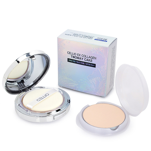 Phấn phủ siêu mịn 2 lõi cellio ex collagen twoway cake spf 30 pa++