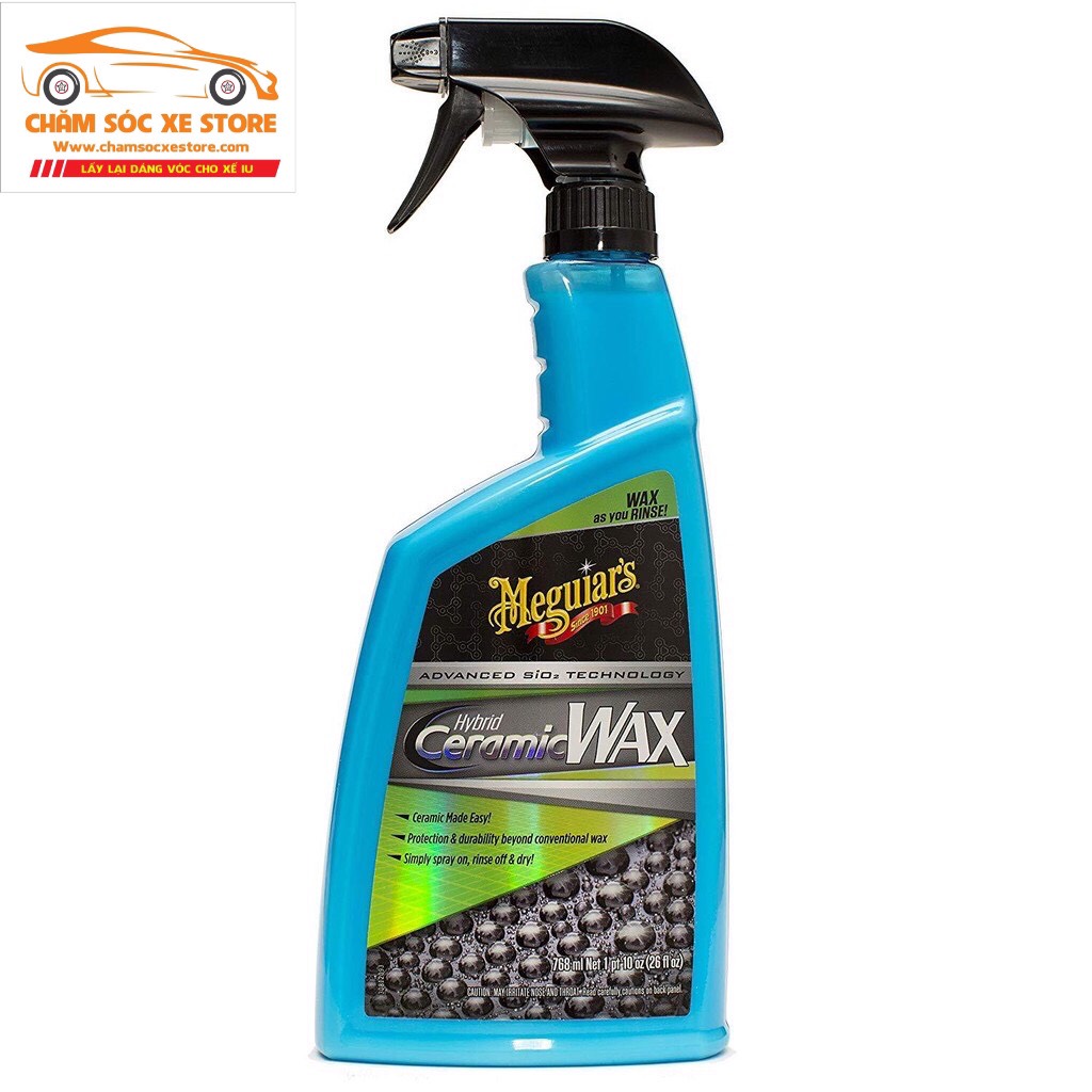 Dung dịch Wax bóng sơn xe công nghệ Ceramic từ Mĩ Meguiar's Ceramic Wax 768ml 01383chamsocxestore