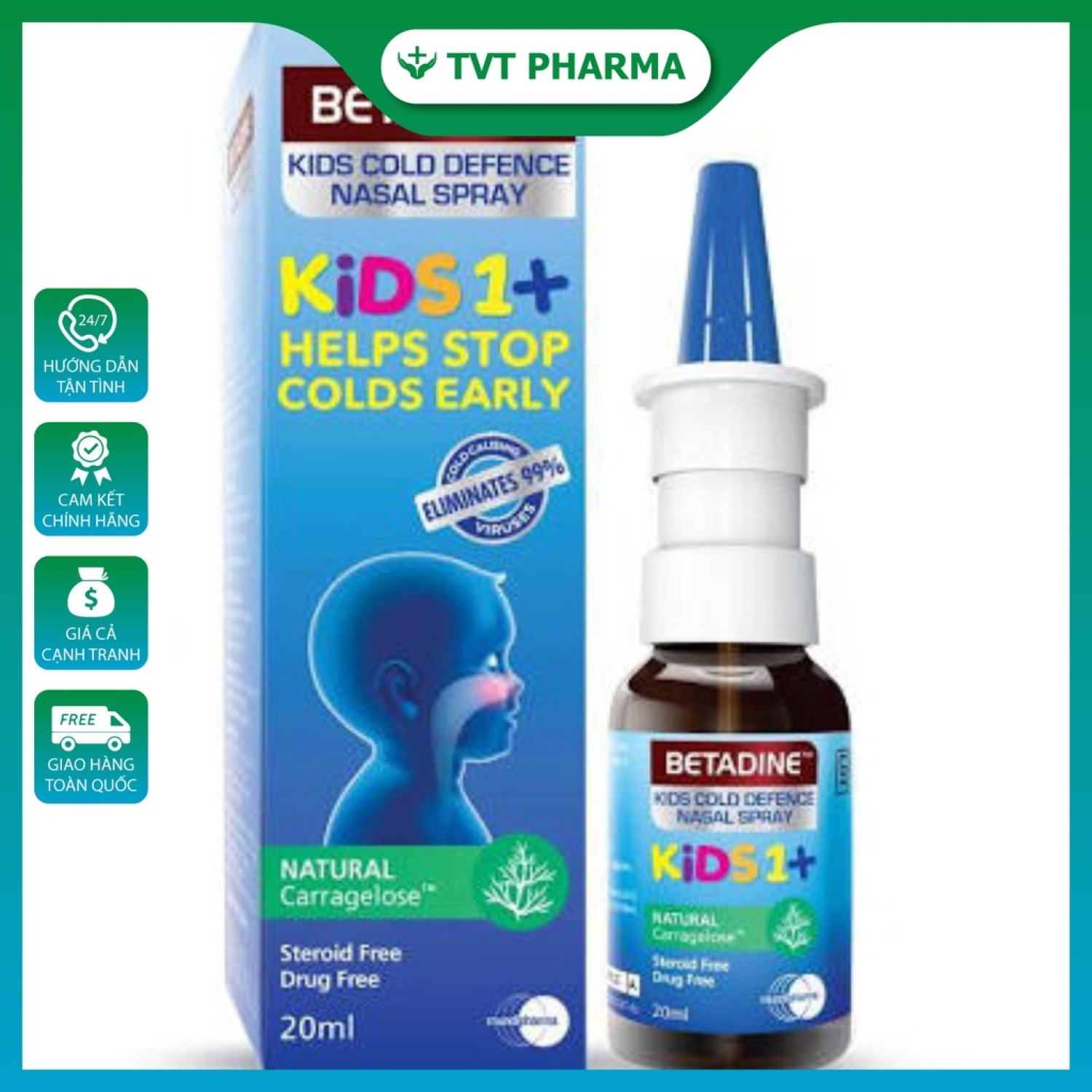 [ CHÍNH HÃNG ]Dung Dịch Xịt Mũi BETADINE Cold Defence Nasal Spray Ngăn Chặn Viêm Mũi Dị Ứng 20ml betadin xịt mũi