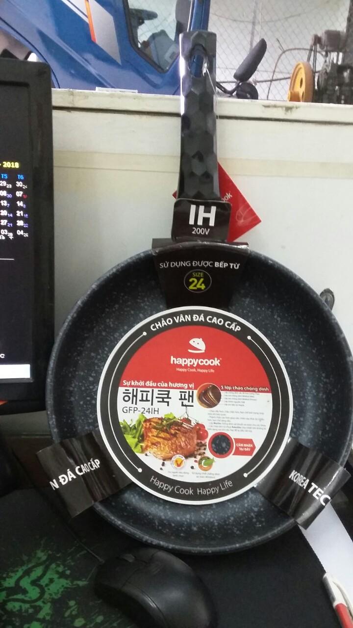 CHẢO NHÔM ĐÁY TỪ CHỐNG DÍNH ĐÁ HOA CƯƠNG 24 CM HAPPYCOOK GRAND GFP-24IH