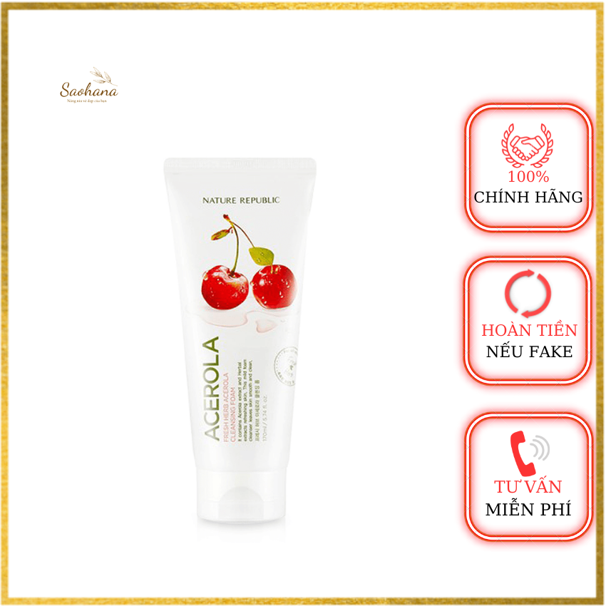 Sữa rửa mặt nature republic fresh herb acerola cleansing foam