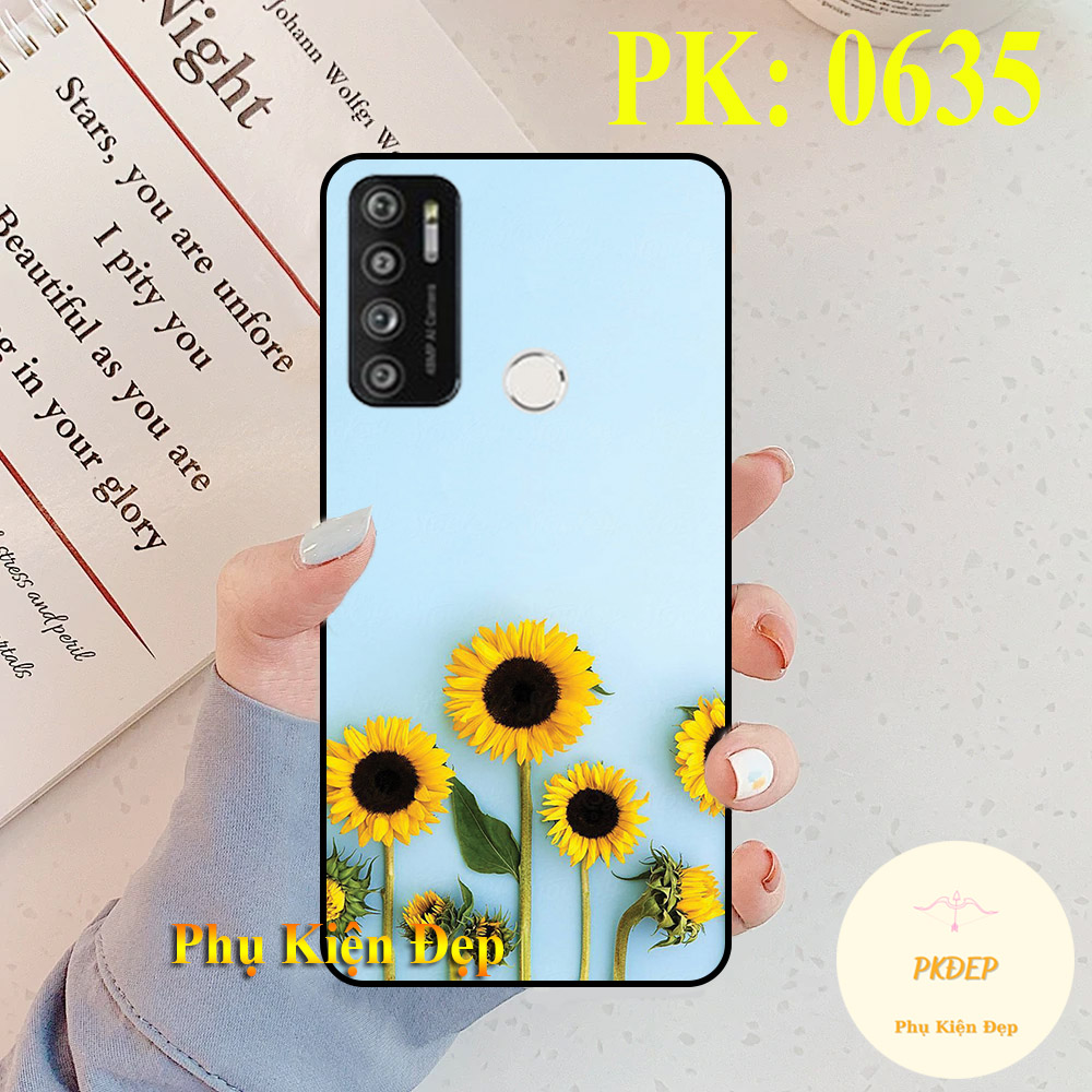 [HCM]Ốp lưng Vsmart Live 4 dẻo đen in hình hoa hướng dương