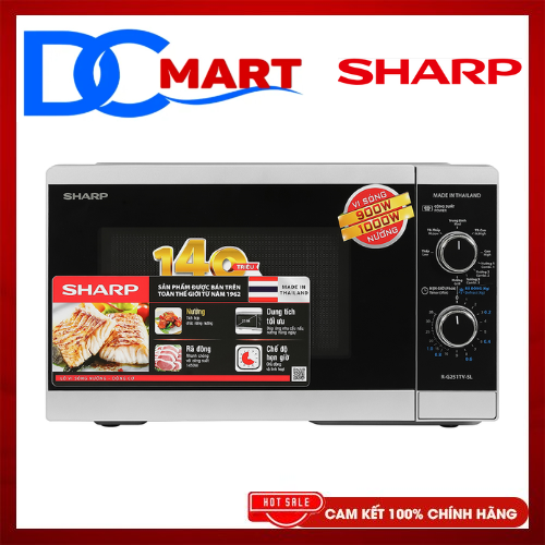 Lò vi sóng có nướng sharp r-g251tv 25 lít - hàng chính hãng
