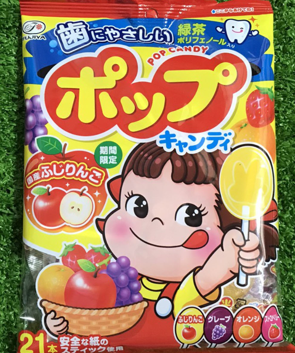 Kẹo mút 4 vị trái cây POP CANDY - NHẬT BẢN (bịch 21 cái)