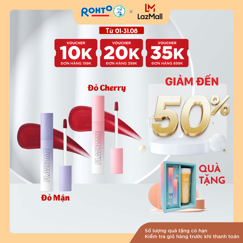 Set son tint lì dạng thỏi Flawsome Sunny Matte Tint + Tặng Bình nước giữ nhiệt Flawsome
