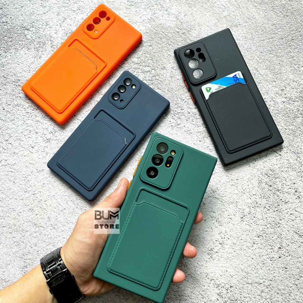 Ốp lưng samsung galaxy s24 ultra / note 20 ultra / note 20 / note 10 plus chống sốc có ngăn giữ thẻ , card - bum store galaxy case