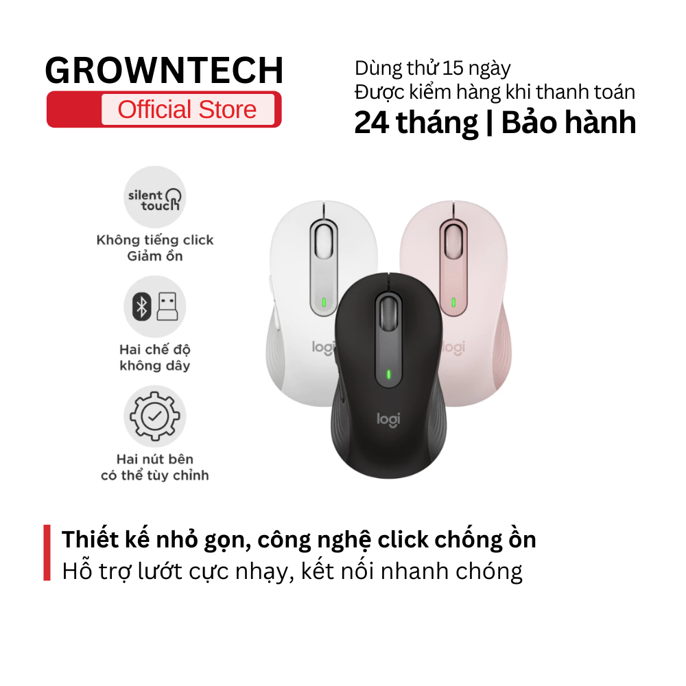 Chuột Không Dây Logitech M650 – Cảm Biến Quang Học Chính Xác, Êm Ái, Hoàn Hảo Cho Dân Văn Phòng