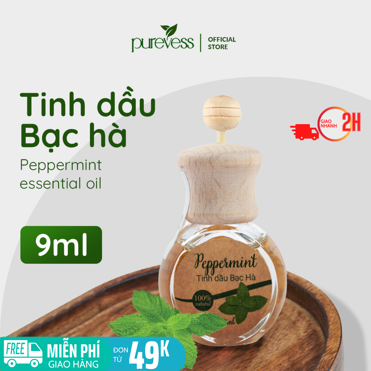 Tinh dầu thơm phòng Bạc Hà tinh dầu treo xe ô tô tinh dầu đuổi muỗi - Purevess gian hàng chính hãng