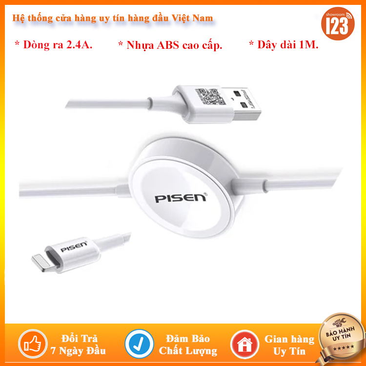Cáp Sạc Pisen Apple Watch, Lightning (2 in 1)