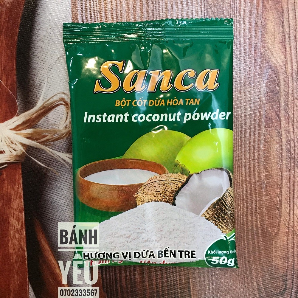 Bột nước cốt dừa hòa tan sanca 50gr- nsx 11/2021