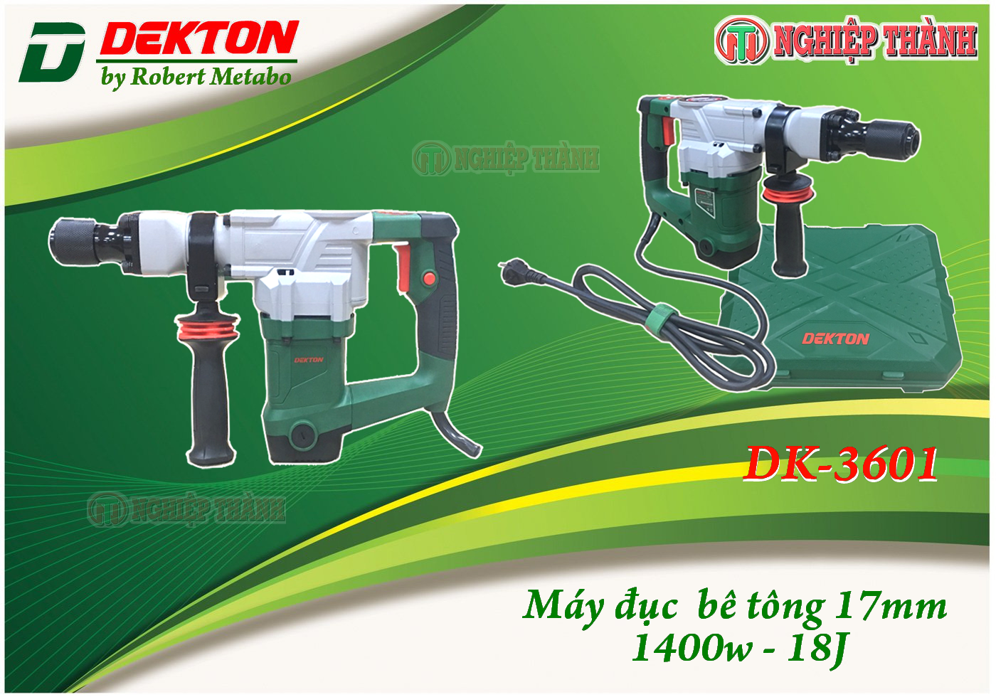 Máy đục bê tông 17mm dekton dk-3601