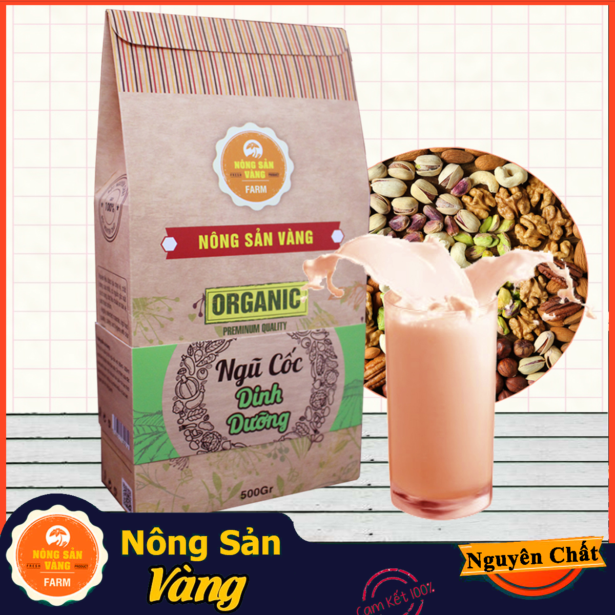 Ngũ Cốc giảm cân, tăng cân, lợi sữa 500gr ( Nông Sản Vàng) (gạo lức, đậu nành (đậu tương), yến mạch, vừng đen ( Mè đen), ngô, đậu xanh, đậu đỏ, đậu đen, hạt sen)