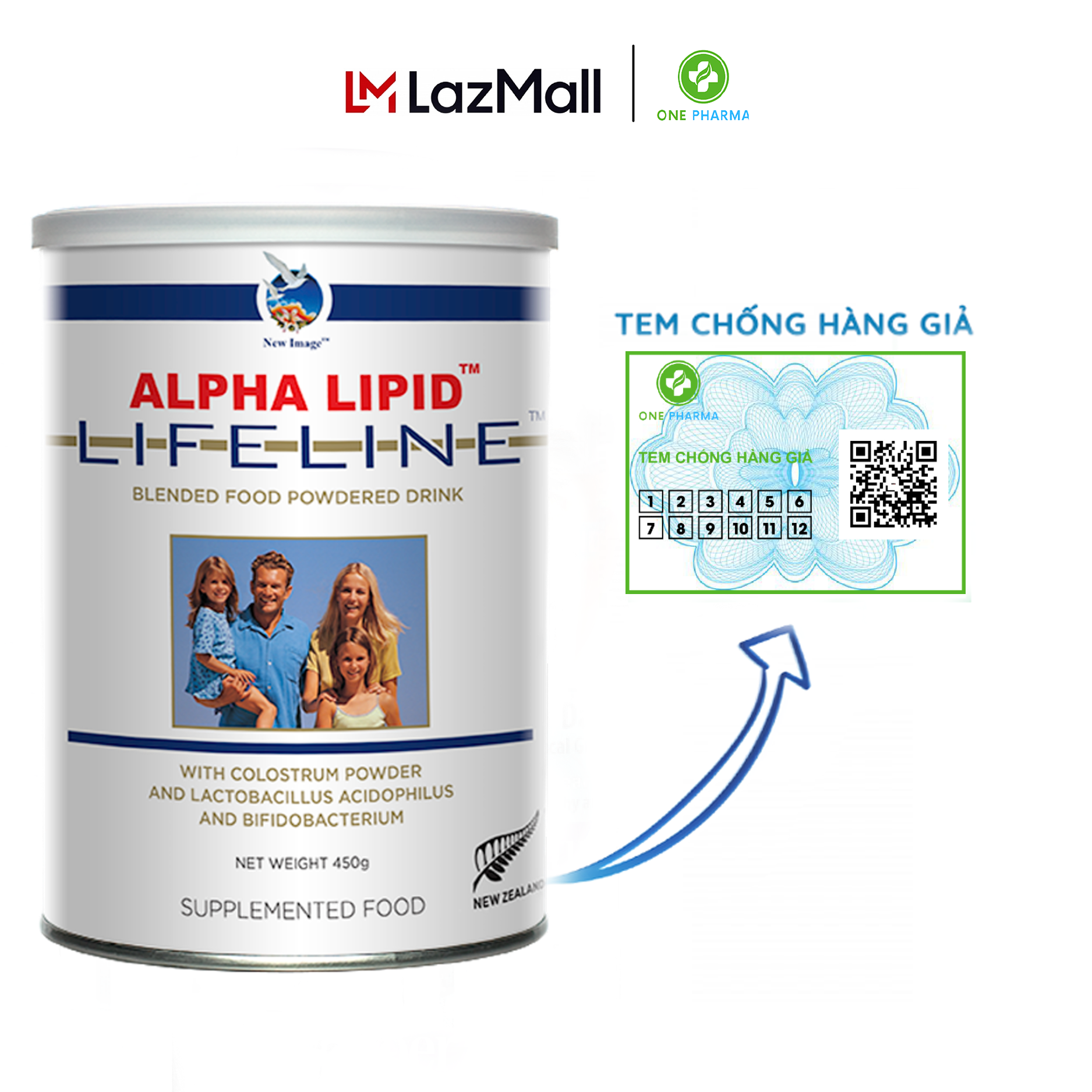 Alpha lipid Sữa Non Zealand Alpha Lipid Lifeline Hộp 450g