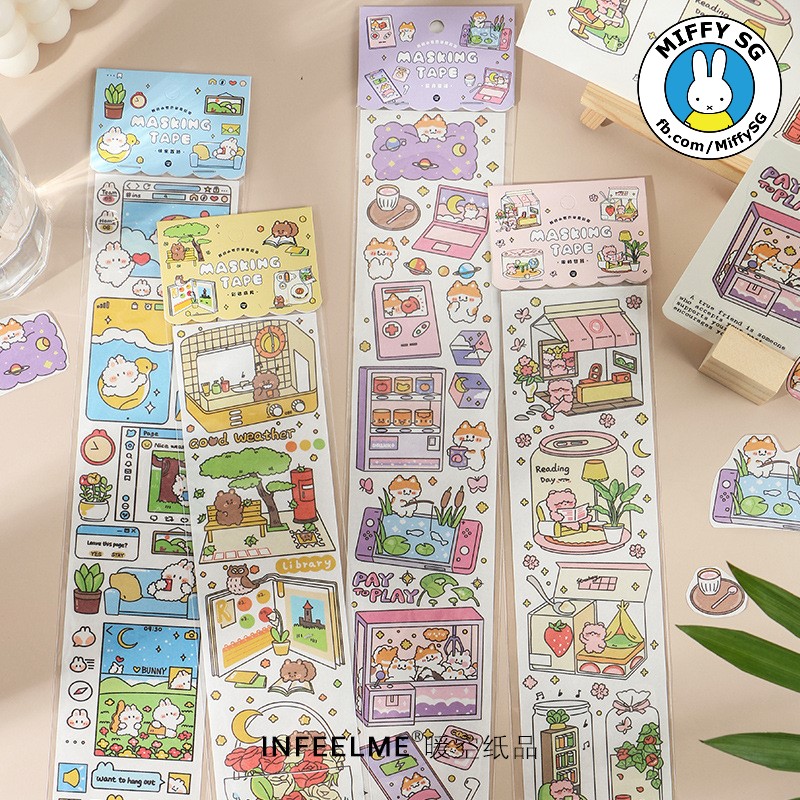 [HCM][INFEEL.ME] Set washi sticker dạng dài MY LITTLE WORLD