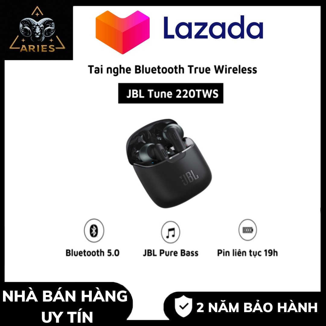 Tai nghe bluetooth true wireless jbl tune 220 - tai nghe nhét tai bluetooth không dây - âm bass mạnh mẽ với công nghệ jbl pure bass sound - pin trâu tới 19h - thiết kế bắt mắt - phù hợp với mọi người