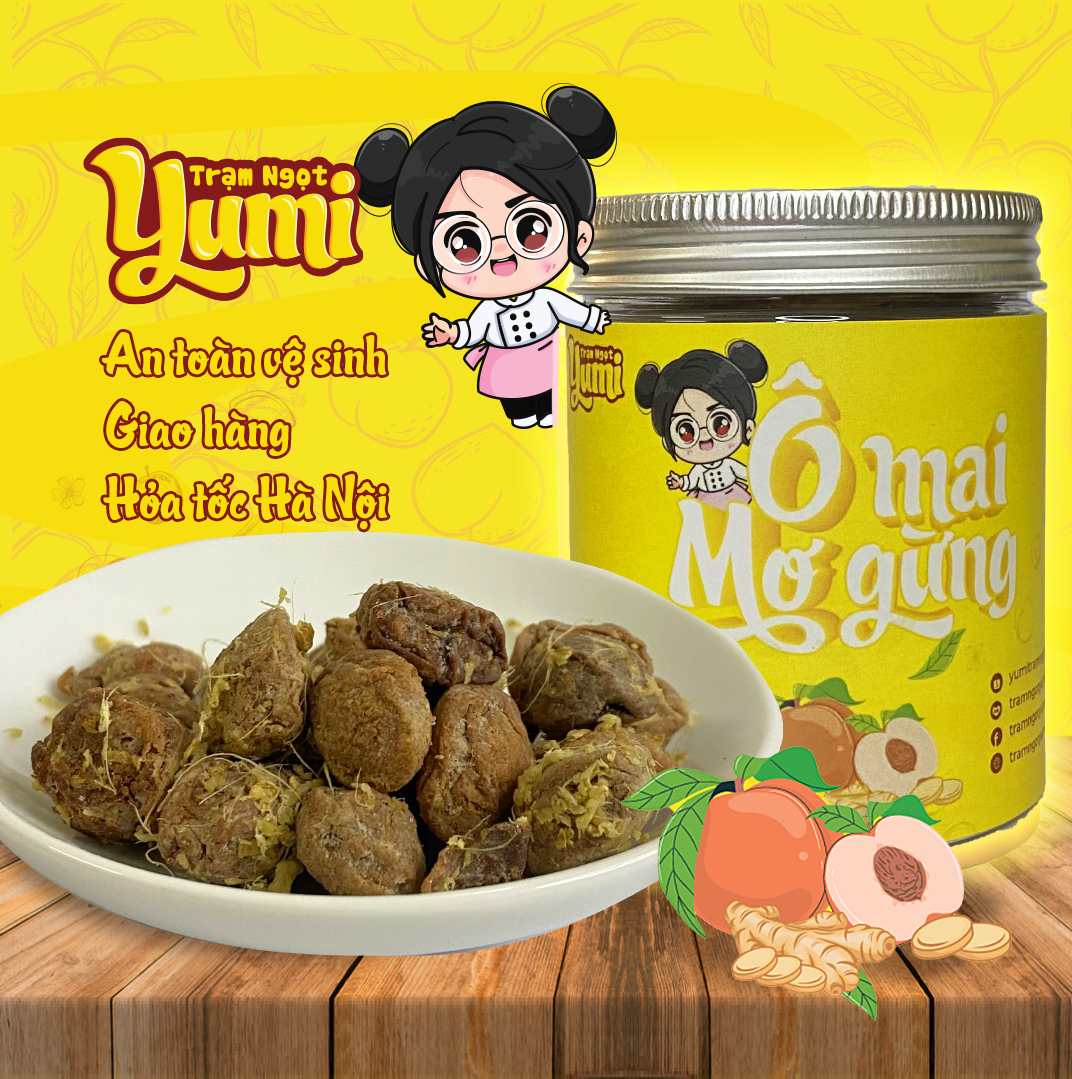 Ô mai Mơ gừng Yumi đồ ăn vặt xí muội chua cay mặn ngọt thơm ngon