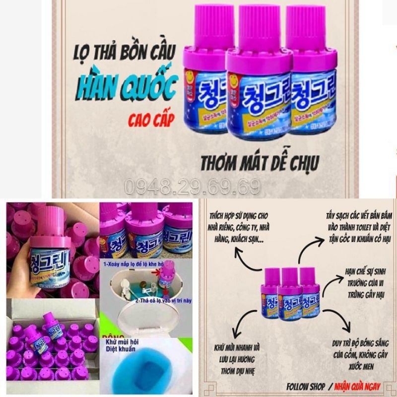 Lọ khử mùi bồn cầu hương hoa hàn quốc