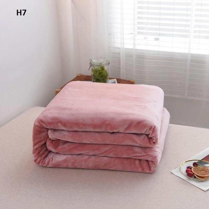 Chăn tuyết - chăn lông thỏ thu đông muji blanket màu hồng