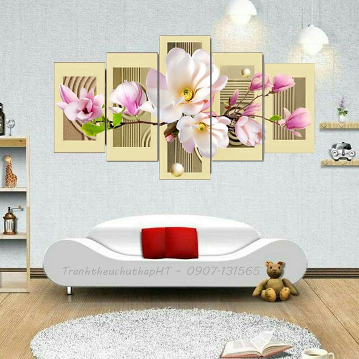 [HCM]Tranh đính đá Hoa lan khoe sắc LV025 - tự đính