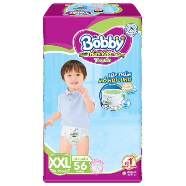 Tã quần bobby siêu đại m76 l68 xl62 xxl56 kèm 8