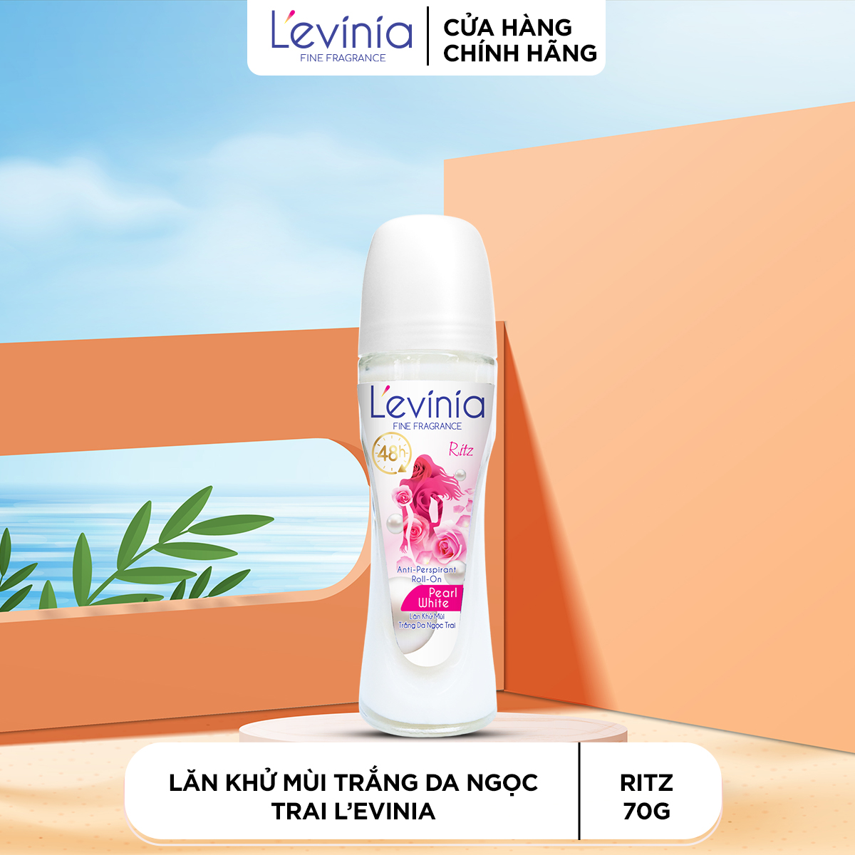 Lăn Khử Mùi Trắng Da Ngọc Trai L'evinia RITZ 70g