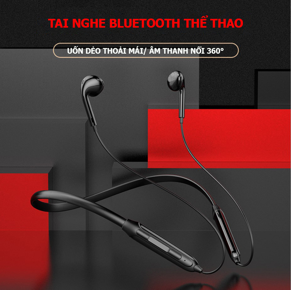 Tai nghe bluetooth Eorx7, tai nghe nhét tai quàng vai thể thao tiện lợi, âm thanh siêu bass, sử dụng được 6 đến 8h liên tục- Sài Gòn Tech