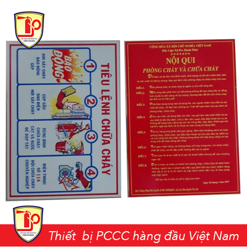 Bộ nội quy tiêu lệnh bằng tole - Thiết bị PCCC Tiền Phong