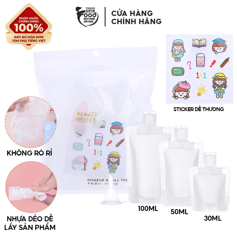 Set 6 Túi Chiết Mỹ Phẩm Nhỏ Gọn Tiện Lợi Đi Du Lịch Lameila CXT040