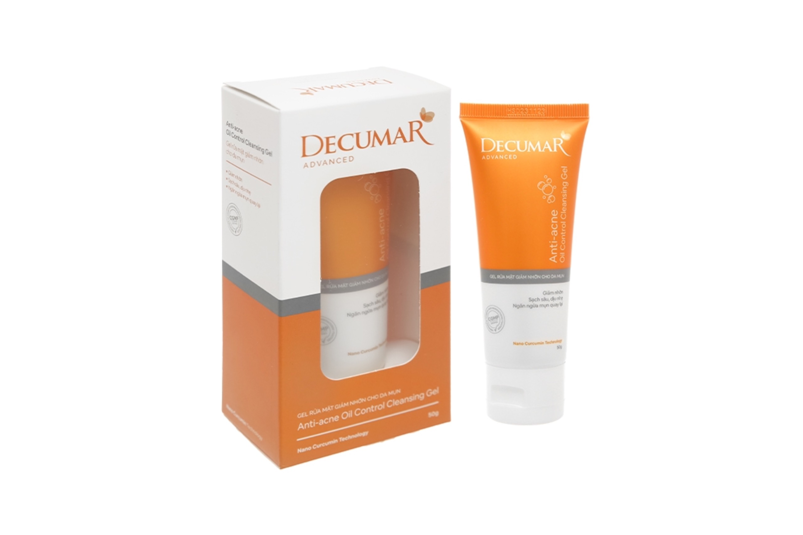 Sửa rửa mặt decumar advanced -gel rửa mặt giảm nhờn và ngăn ngừa mụn tuýt 50g