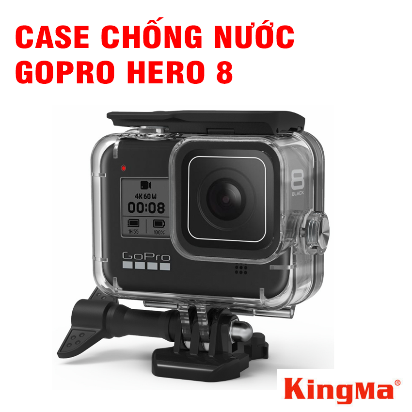 Vỏ chống nước Gopro 8/7/6 bằng nhựa mica trong suốt chống nước ở độ sâu 60m