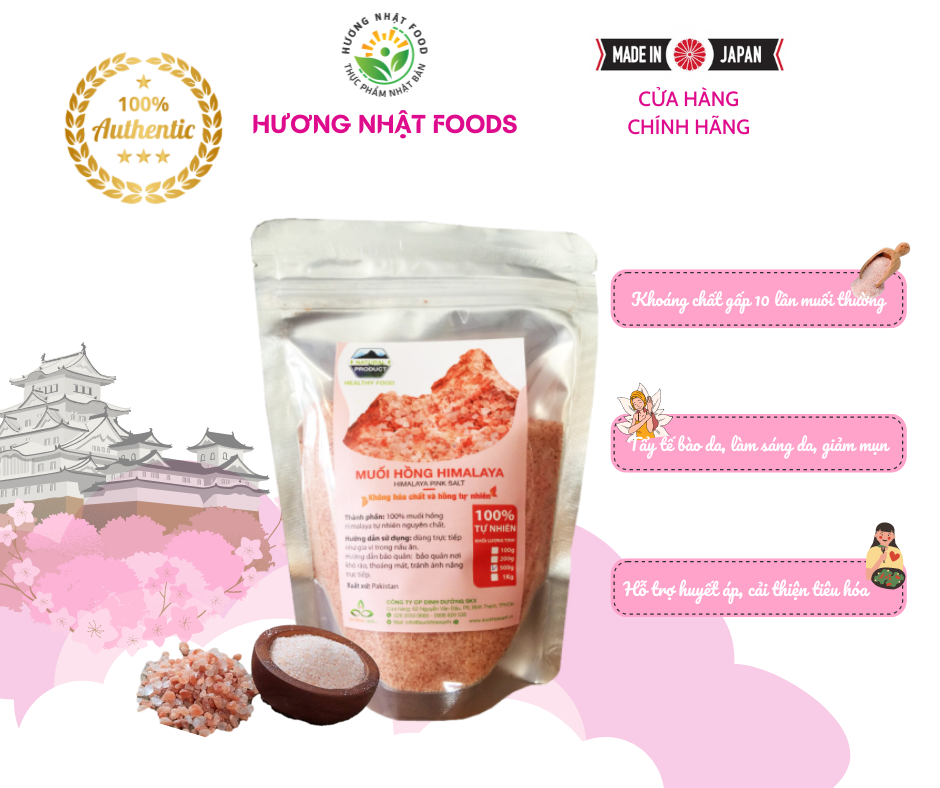 [CHÍNH HÃNG] Muối Hồng HIMALAYA 1KG - Muối khoáng 10 lần muối thường