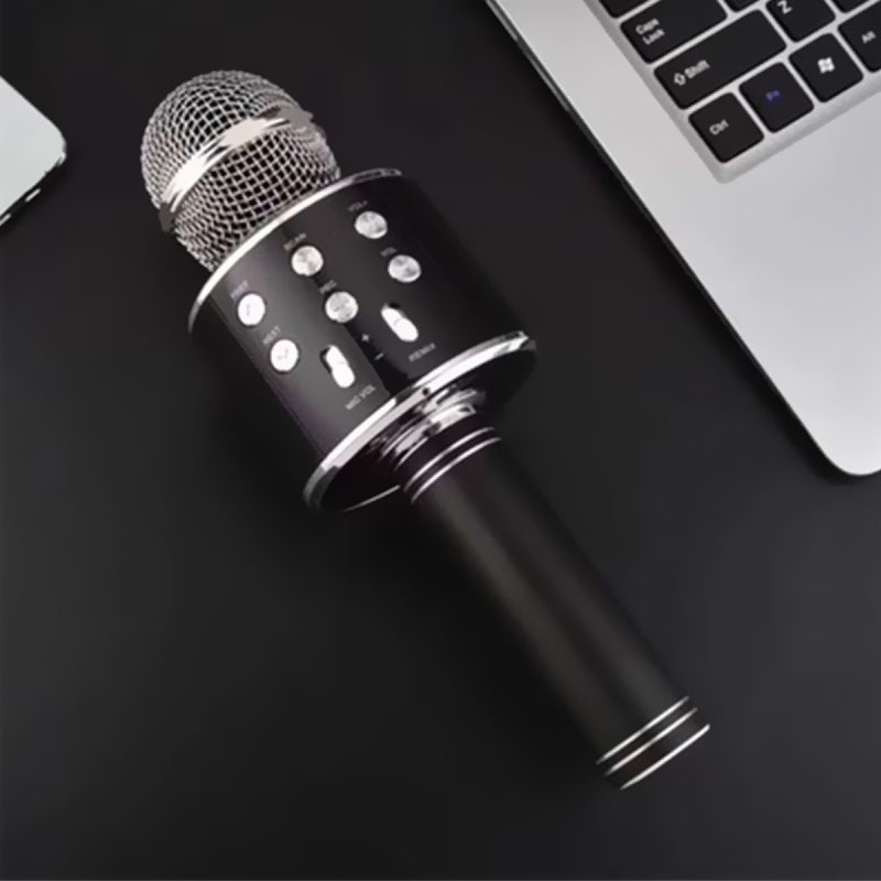 Hot Giảm Mic Hát karaoke kết nối Bluetooth không dây WS-858L, micro không dây, micro karaoke bluetooth, micro live stream, micro không dây bluetooth Đèn Led theo nhạc