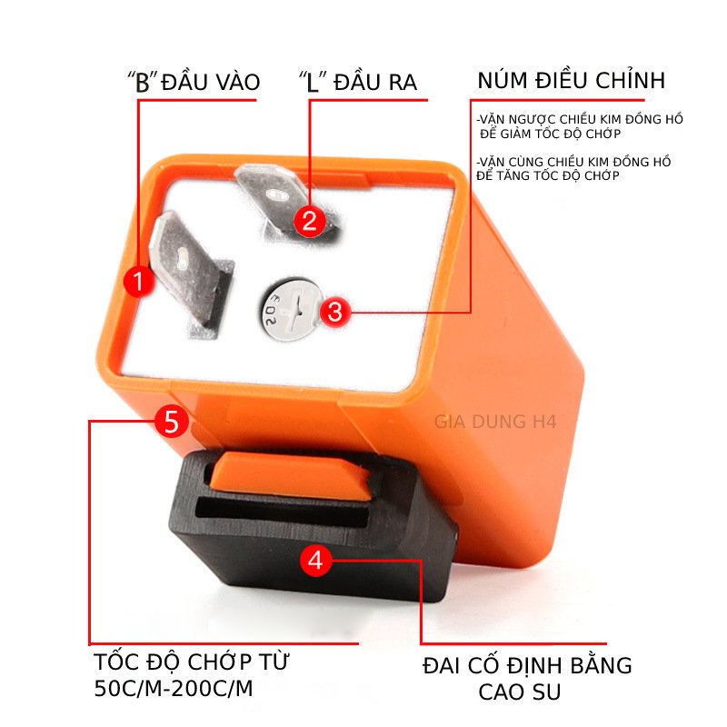 Cục chớp nháy xinhan led cho xe máy, moto có điều chỉnh tốc độ chớp