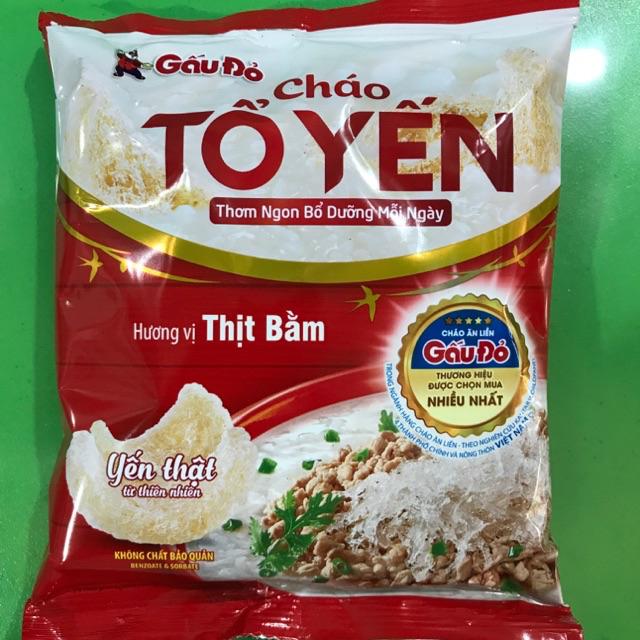 Combo 10 gói cháo tổ yến - gấu đỏ vị thịt bằm gói 50g
