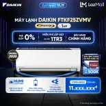 [MIỄN PHÍ LẮP ĐẶT 1TR3] MỚI 2025 - Máy lạnh Daikin Inverter 1 chiều FTKF25ZVMV 1HP (9000BTU) Streamer