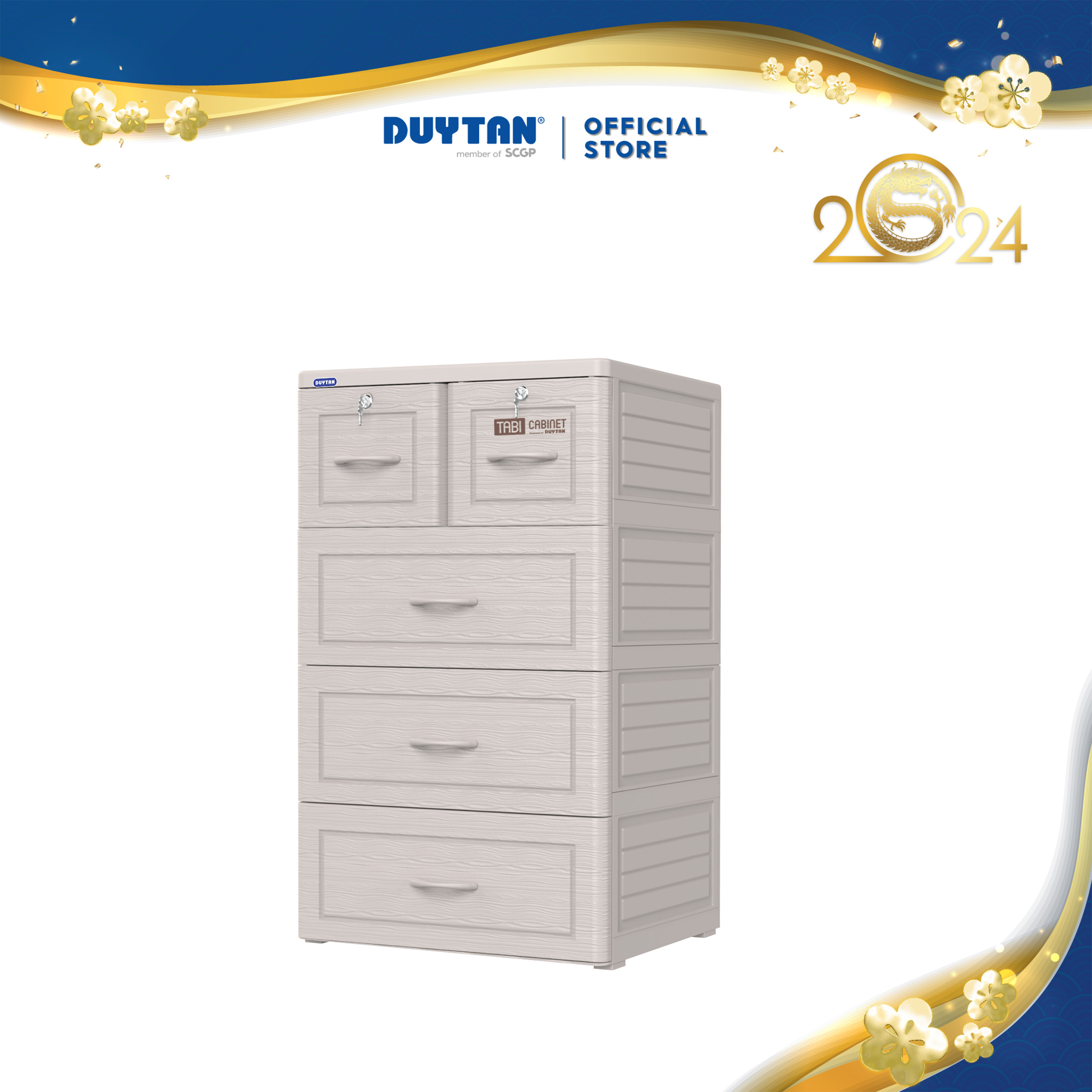 Tủ nhựa Duy Tân xếp đồ tiện lợi Tabi 4 ngăn 5 hộc