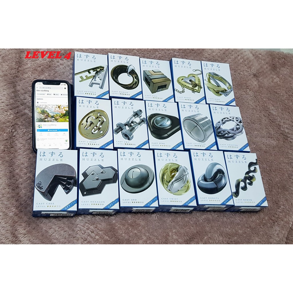 [CÓ SẴN] LEVEL 4 - Đồ chơi giải đố Huzzle sắt Nhật Hanayama