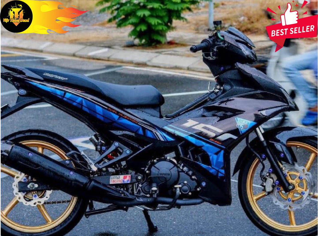 Tem trùm exciter 150 y15zr đen xanh
