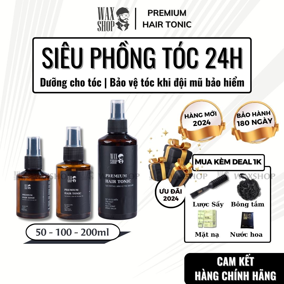 Xịt tạo phồng tóc nam Premium Hair Tonic hỗ trợ tạo kiểu, giữ nếp dưỡng tóc - Waxshop - SD1