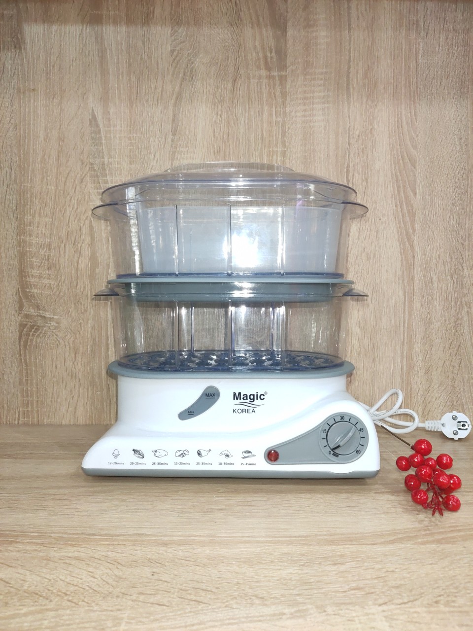 nồi hấp điện 3 tầng magic korea a-61 hàng chính hãng