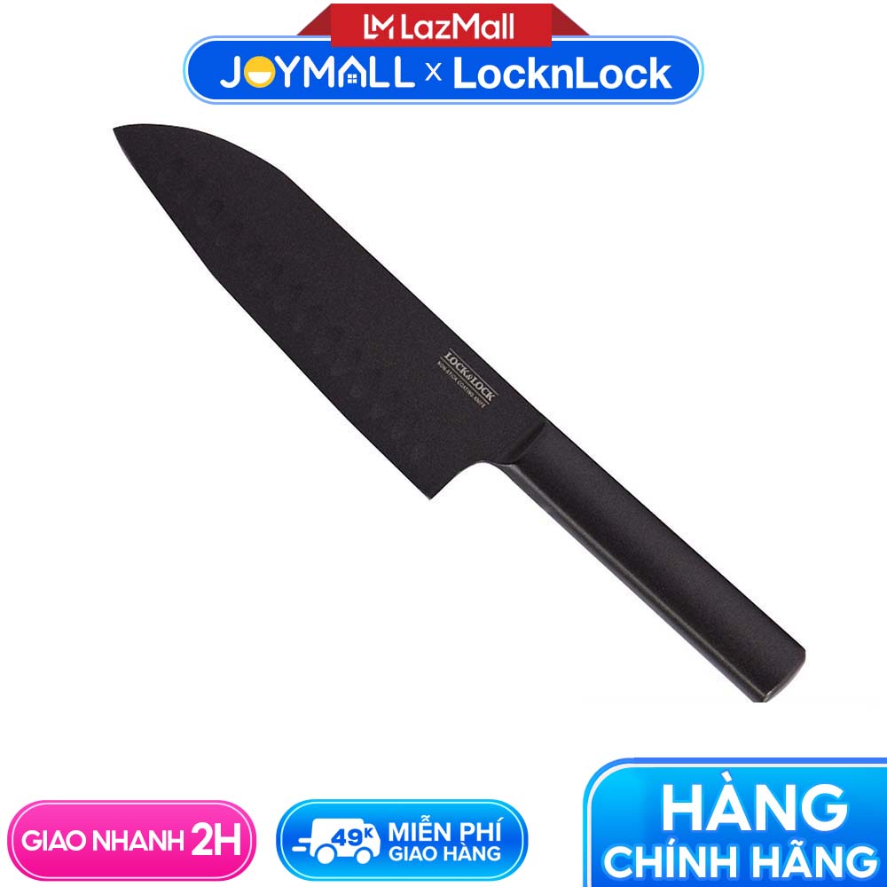 Dao nhà bếp Lock&Lock Santoku Knife CKK312 30mm - Hàng chính hãng, lưỡi và chuôi dao liền mảnh được phủ lớp chống dính và kháng nước tốt - JoyMall