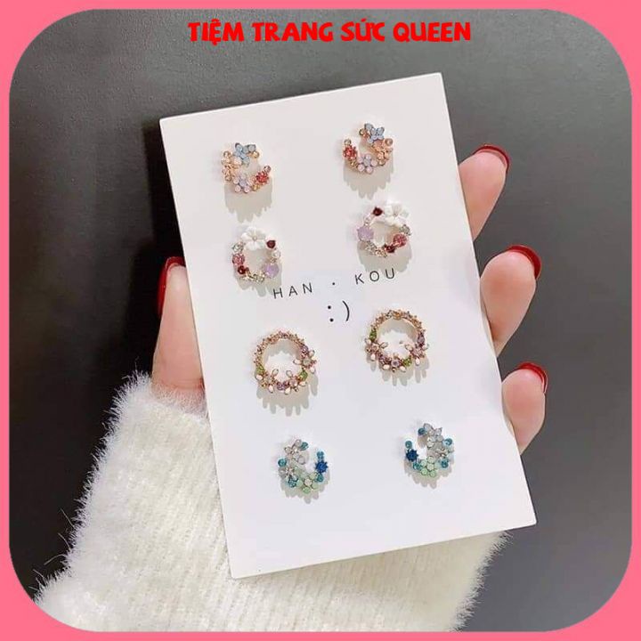 Bông Tai Hoa Nụ Nhỏ XInh Nhẹ Nhàng Phong Cách (có video thật)